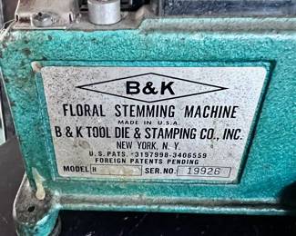 B&K Floral Stemming Machine