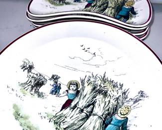 Vintage dish set close up