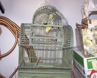 EARLY CARVED BIRD CAGE GREAT CONDITION 