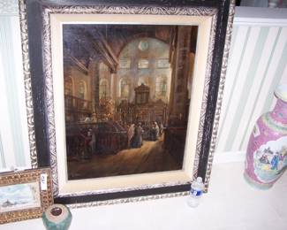 VERY LARGE MAGNIFICENT CHURCH PAINTING
