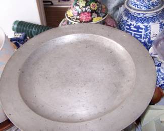 pewter large  very old
