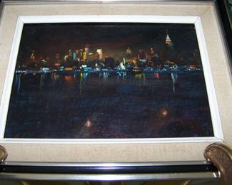 dated signed on back BEAUTIFUL SMALL NEW YORK SKYLINE 