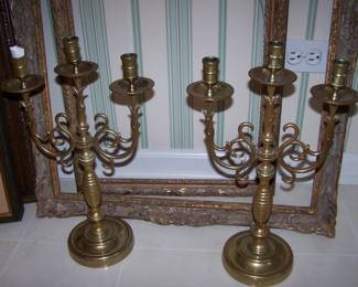 EARLY LARGE HEAVY CANDLESTICKS 