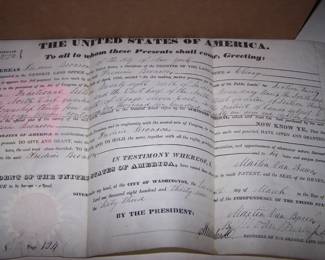 VERT RARE DATED 1839 CHICAGO LAND DEED 