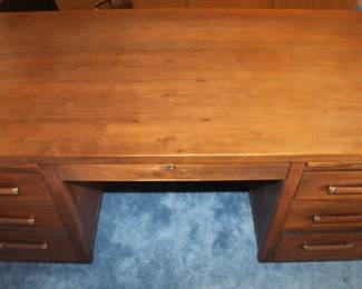 Mid Century Modern Walnut Executive Tanker Desk