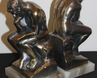 Vintage Metal 1928 Rodin The Thinker Bookends