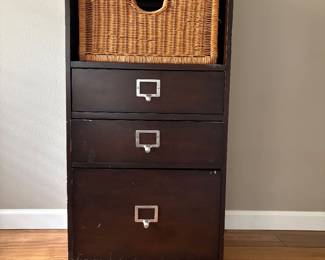 Dark brown file cabinet