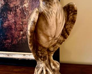 Large masterful carved marble eagle late 1780s England
