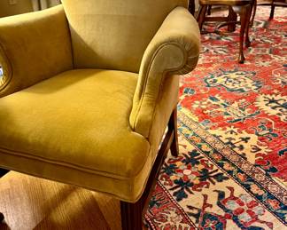 Authentic English Chippendale Mohair armchair circa 1800