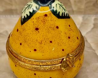 Limoges pear signed