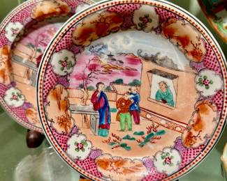 Chinese Export Famille Rose Mandarine Plates, Late 18th C