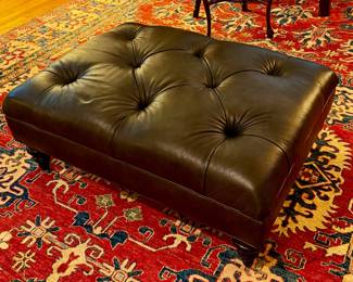 Large leather ottoman…Ethan Allen