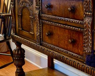 Mid 1800s English carved sideboard