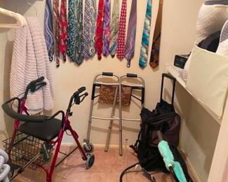 J Garcia ties!!  Walkers, bedside assist bar, luggage and more.