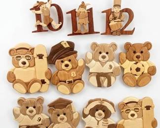 The 12 Days Of Christmas set would be great in a classroom or shown in prestigious spot in your home!  Also, adorable intarsia teddy bears for a special someone.