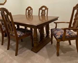 Gorgeous dining room table and 6 chairs (set includes china cabinet and buffet).