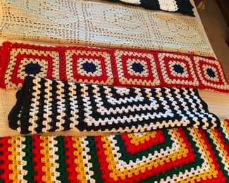 Handmade crochet afghans.