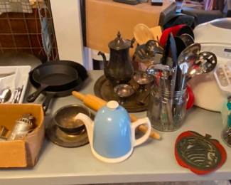 Bread maker, meat grinder, cast iron skillets, etc.