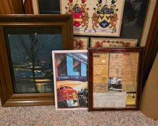 Assorted framed art