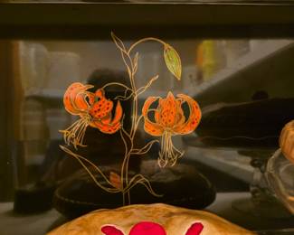 Vintage tray tiger lillies