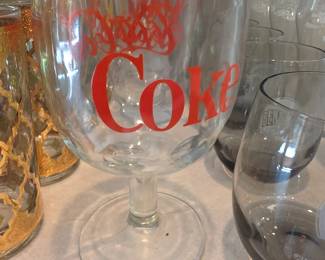 Vintage coco-cola glassware 