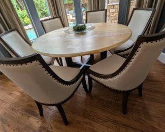 Custom table Restoration Hardware Chairs