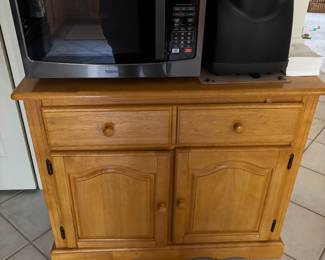 Microwave and cabinet