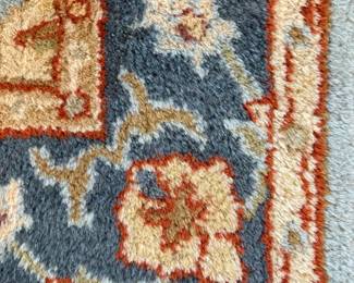 Lovely Woolmark Rug In Blue, Cream And Rust Colors