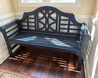 Navy Blue Wood Entry Way Bench