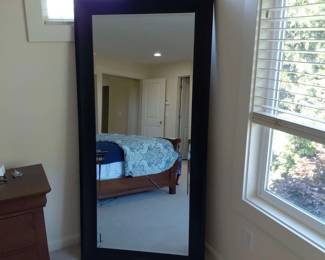 Around 5 Tall Wood Framed Beveled Mirror