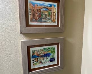 Two Framed Original Watercolor Pictures from Mexico