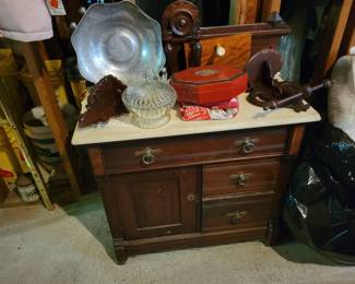 Matching marble top dresser