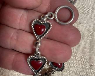 STERLING HEART BRACELET 