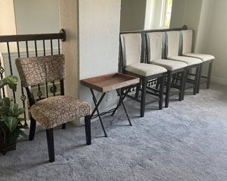 set of 4 chairs   that would also go with the bistro set  in kithen   it goes both ways :)) ** TRAY SOLD HAVE REST 