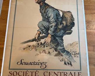1918 French World War 1 Lithograph Poster "4e Emprunt National" by Jean Droit