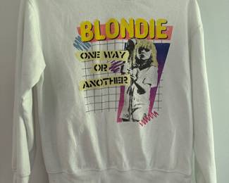 Women's Vintage-Style White Crewneck Sweatshirt "One Way or Another" by Blondie Size M