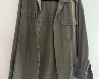 R. & A. Becker Military Surplus Long Sleeve Shirt with The Clash Graphic (Back) Size 41/42