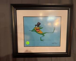 Framed Original Limited Edition Serigraph on Cel "Michigan Rag" Merrie Melodies of Michigan J. Frog by Chuck Jones with Linda Jones Enterprises Inc COA  