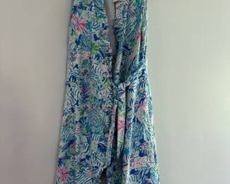 Women's Lilly Pulitzer Sleeveless Ruffle Wrap Dress Size M