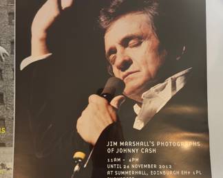 "A Hero of the True West" Poster of 2012 Exhibition at Summerhall featuring Jim Marshall's Photographs of Johnny Cash