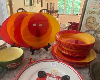 Vintage Luminarc Orange Ceramic Dish Set (18pc)