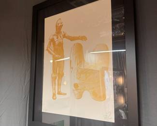 Framed Original Print  of C3PO & Bunny Signed by Pure Evil - Edition 45/ 100 