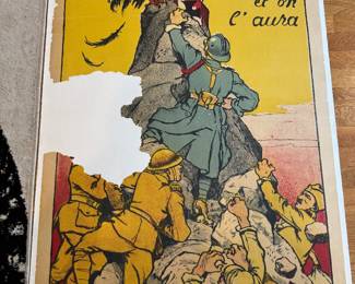 1918 French World War 1 Propaganda Poster "Un dernier effort et on l'aura" by Eugene Courboin