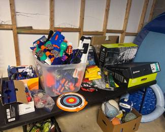 Huge Collection of Kids Toys, Water guns & Sports Equipment