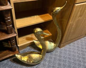 Vintage Brass Swans