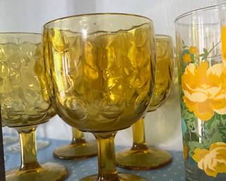 Amber Coin Dot Goblets