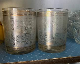 Cera Glass Lowball Rock Glasses 24K Gold