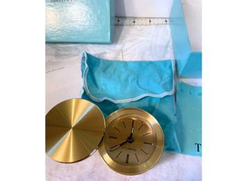 Tiffany & Co. solid brass swivel desk/travel clock