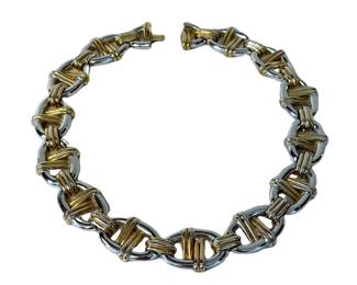 Vintage two-tone link collar necklace