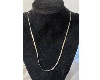 Sterling silver herringbone chain necklace